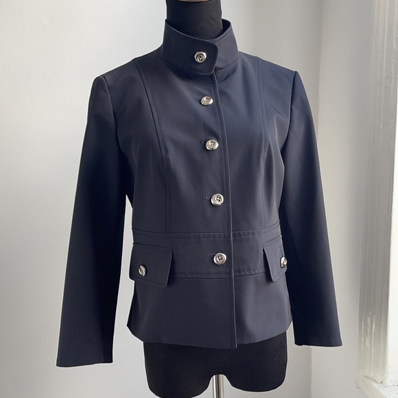 Per se black high collar buttoned jacket - Picture 2 of 9